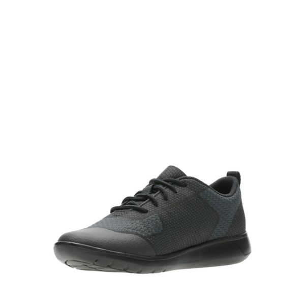 Clarks Girls Scape Civic Kid Trainers Black | CA-3874960